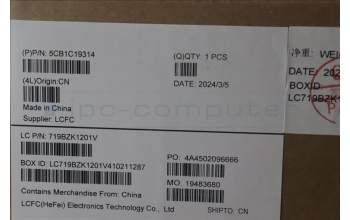 Lenovo 5CB1C19314 Tastatur inkl. Topcase ASM_ENGL82NCLSRPRC