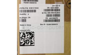 Lenovo 5CB1C19342 C-Abdeckung mit Tastatur, Skandinavien, Platingrau