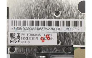 Lenovo 5CB1C19377 C-Cover with keyboard, Switzerland, Platinum Grey