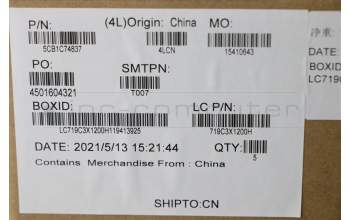 Lenovo 5CB1C74837 C-Cover with keyboard,USA English,White Backlight,Fingerprint