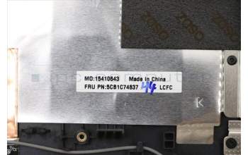 Lenovo 5CB1C74837 C-Cover with keyboard,USA English,White Backlight,Fingerprint