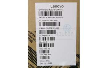 Lenovo 5CB1C74990 Tastatur inkl. Topcase schweiz H82L5 STO DIS