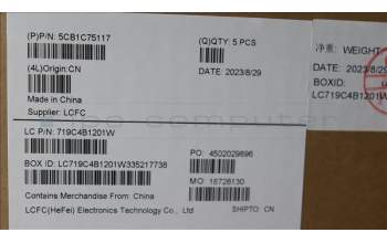 Lenovo 5CB1C75117 Tastatur inkl. TopcaseASM_CZE/SLKL82KVNFPA/BUMA