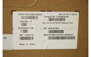 Lenovo 5CB1C89918 Tastatur inkl. Topcase ASM_HUN C 21A2 MGBL