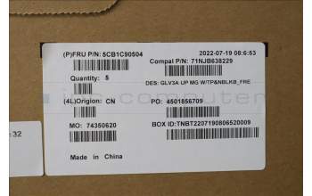 Lenovo 5CB1C90504 C-Cover with keyboard,French,Mineral Grey,Non_Backlight