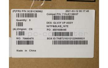 Lenovo 5CB1C90962 Tastatur inkl. TopcaseASM_EURO ENG C20WE BL N