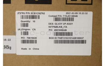 Lenovo 5CB1C92762 Tastatur inkl. Topcase ASM_ITA C 20WE BLKB N