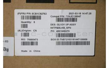 Lenovo 5CB1C92763 C-Cover with keyboard, Spanish, Backlight