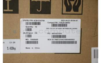 Lenovo 5CB1C92768 Tastatur inkl. TopcaseASM_NORDIC C 20WE BLKB N