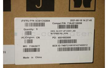 Lenovo 5CB1C92804 Tastatur inkl. Topcase ASM_HUN C20WE AB BLKB N