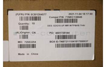 Lenovo 5CB1D04577 Tastatur inkl. Topcase ASM_THAI C 82K1