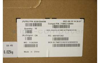 Lenovo 5CB1D04596 Tastatur inkl. Topcase ASM_CZE/SLK C 82K1