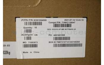 Lenovo 5CB1D04599 Tastatur inkl. Topcase ASM_UK C 82K1