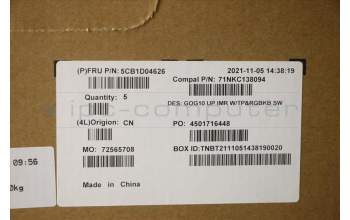 Lenovo 5CB1D04626 Tastatur inkl. Topcase schweiz C 82K1 RGB