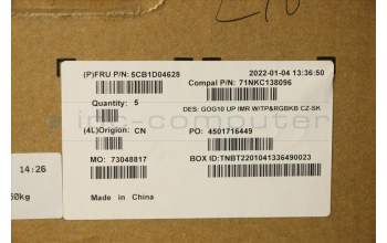 Lenovo 5CB1D04628 Tastatur inkl. Topcase ASM_CZE/SLK C 82K1 RGB