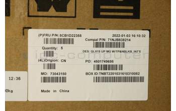 Lenovo 5CB1D22358 Tastatur inkl. TopcaseASM_EURO ENG C21A5 MGNBL