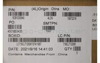 Lenovo 5CB1D33540 Tastatur inkl. Topcase ASM_UK L82M8 SD NBL