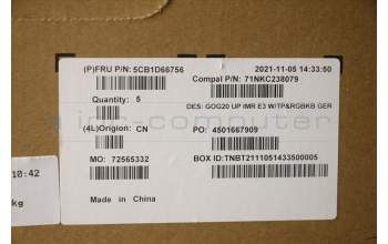 Lenovo 5CB1D66756 Tastatur inkl. Topcase deutsch C 82K2 E3 RGB