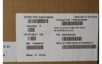 Lenovo 5CB1F36650 Tastatur inkl. TopcaseASM_BUL C82R1 NFP CG
