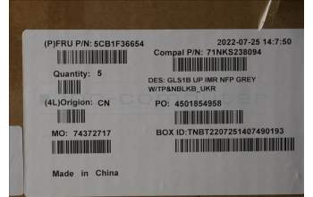 Lenovo 5CB1F36654 Tastatur inkl. TopcaseASM_UKR C82R1 NFP CG