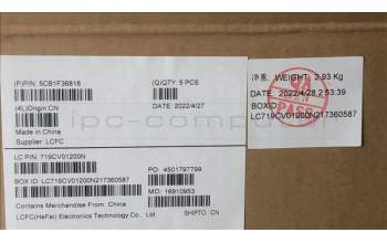 Lenovo 5CB1F36818 Tastatur inkl. Topcase ASM_ENG L82QX NFP BK