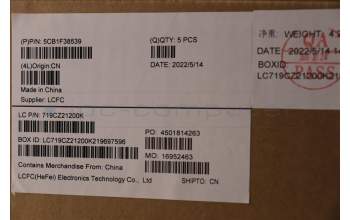 Lenovo 5CB1F38539 C-Cover with keyboard,Nordic,Storm Grey,White Backlight