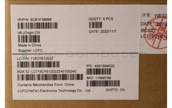 Lenovo 5CB1F38668 Tastatur inkl. Topcase ASM_EURO ENG L82RB CLGY