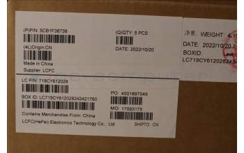 Lenovo 5CB1F38738 Tastatur inkl. Topcase ASM_POR L82RB CLGY RGB