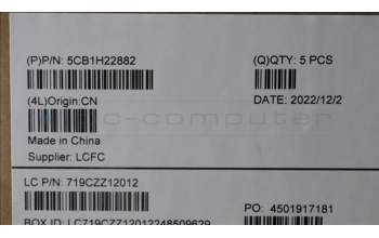 Lenovo 5CB1H22882 Tastatur inkl. Topcase ASM_UK L82RC CLGY