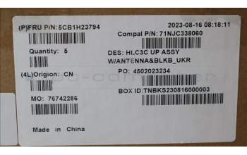 Lenovo 5CB1H23794 Tastatur inkl. Topcase ASM_UKR C 82UD BL