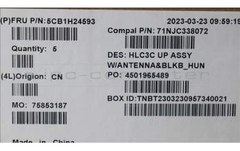 Lenovo 5CB1H24593 Tastatur inkl. Topcase ASM_HUN C 82UD BL