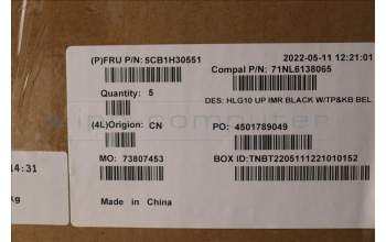 Lenovo 5CB1H30551 Tastatur inkl. Topcase ASM_BEL C 82S9 BLA