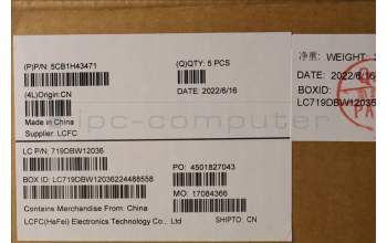 Lenovo 5CB1H43471 Tastatur inkl. Topcase deutsch L82RJ FP AG BL