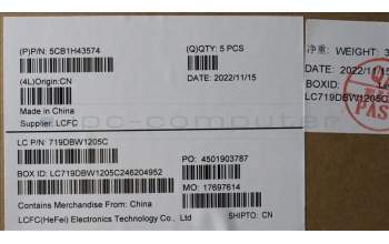 Lenovo 5CB1H43574 Tastatur inkl. Topcase ASM_ITA L82RJ FP MB BL