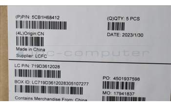 Lenovo 5CB1H68412 Tastatur inkl. Topcase ASM_POR L82RD CG RGB