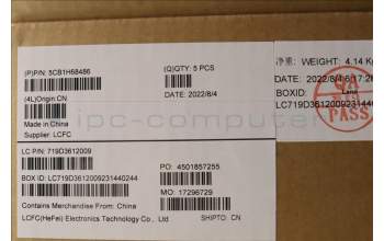 Lenovo 5CB1H68486 C-Cover with keyboard, Belgian, Storm Grey, White Backlight, UK