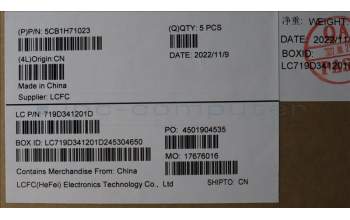 Lenovo 5CB1H71023 Tastatur inkl. Topcase spanisch L82RG SG W/RGB