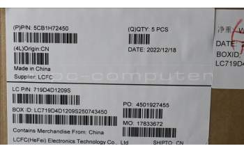 Lenovo 5CB1H72450 C-Cover with keyboard,US English Euro,Abyss Blue,Backlight,FingerPrint