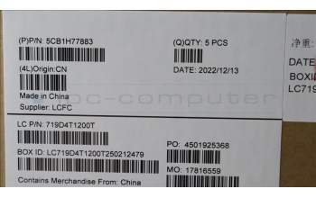 Lenovo 5CB1H77883 C-Abdeckung mit Tastatur, Englisch (GB), tiefblau, Hintergrundbeleuchtung, Fingerabdruckleser