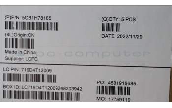 Lenovo 5CB1H78165 Tastatur inkl. Topcase ASM_UK L82RK FP MB BL