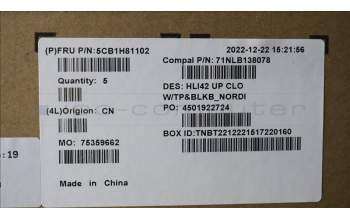 Lenovo 5CB1H81102 Tastatur inkl. TopcaseASM_NORDIC C82SH CloBL