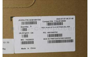 Lenovo 5CB1H81104 Tastatur inkl. TopcaseASM_GER C82SH CloBL