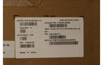 Lenovo 5CB1H81112 C-Cover with keyboard, Czech Slovakian, Backlight, UK