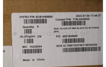 Lenovo 5CB1H89860 Tastatur inkl. TopcaseASM_SPA C82S9 E3 BLA