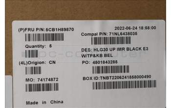 Lenovo 5CB1H89870 Tastatur inkl. TopcaseASM_BEL C82S9 E3 BLA