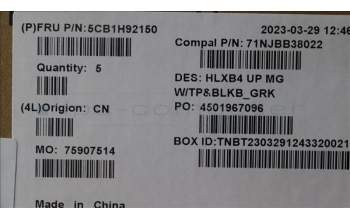 Lenovo 5CB1H92150 Tastatur inkl. Topcase ASM_GRE C21DK MGBL