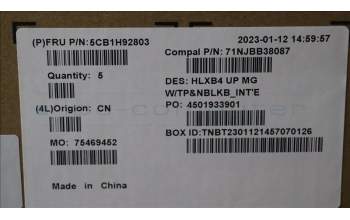 Lenovo 5CB1H92803 Tastatur inkl. Topcase ASM_EURO ENG C21DK MGNBL