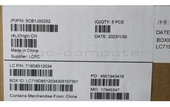 Lenovo 5CB1J00252 Tastatur inkl. Topcase ASM_ENGL82SFFP_AB_BL_PC