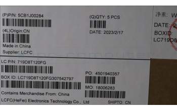 Lenovo 5CB1J00284 Tastatur inkl. Topcase ASM_ENGL82SFFP_AB_NB_ML