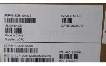 Lenovo 5CB1J01322 Tastatur inkl. Topcase spanisch L82SFNF_AB_NB_PC